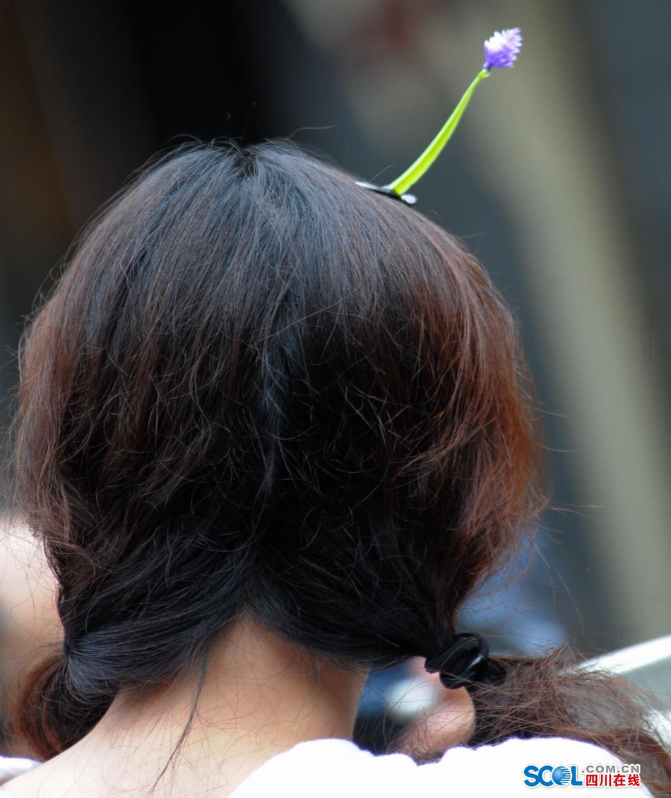 Look！Bean sprouts flowers grow on head