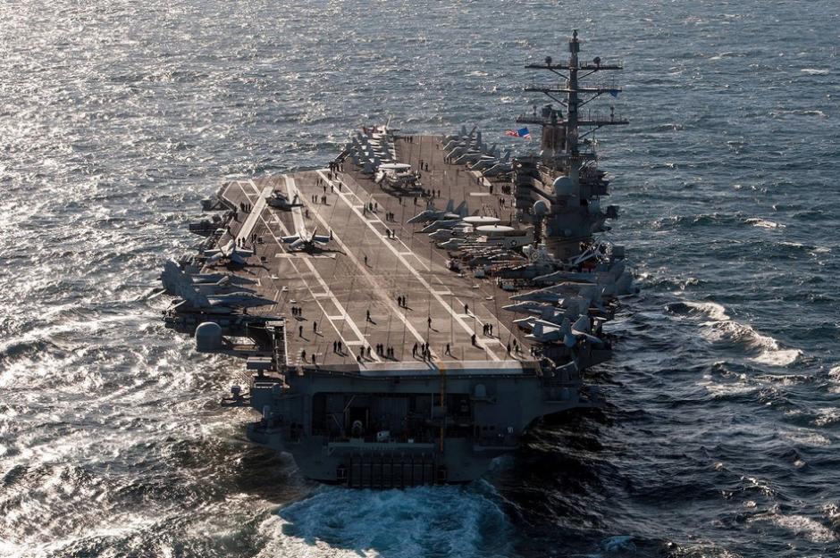 U.S. jets intercept Russian bombers flying near U.S. aircraft carrier