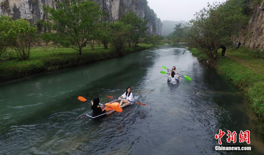 Row a transparent boat