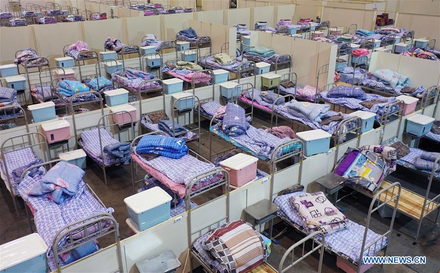 Makeshift hospital ready to receive patients infected with novel coronavirus in Wuhan