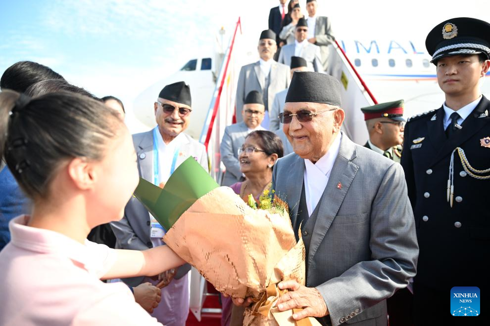 Nepali PM arrives for SCO Summit 2025 in Tianjin